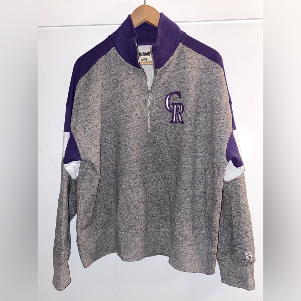 Tailgate long sleeve top grey and purple